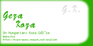 geza koza business card